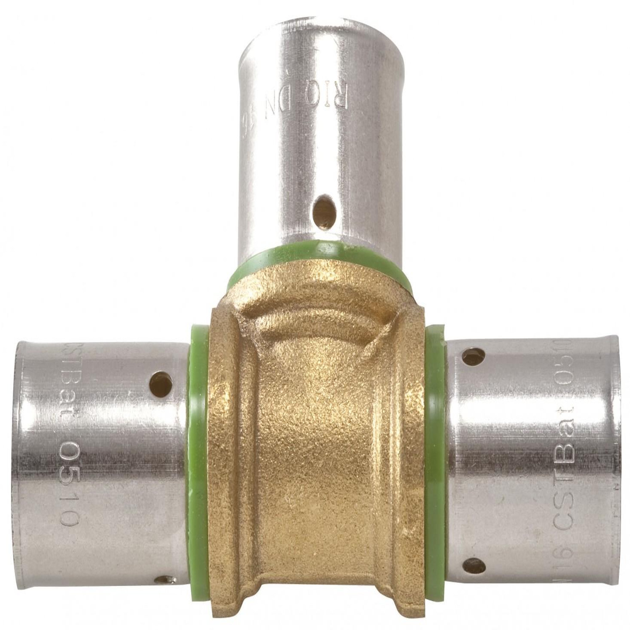 CENTRALE BRICO Raccord Té égal à sertir laiton D.16 pour tube en per