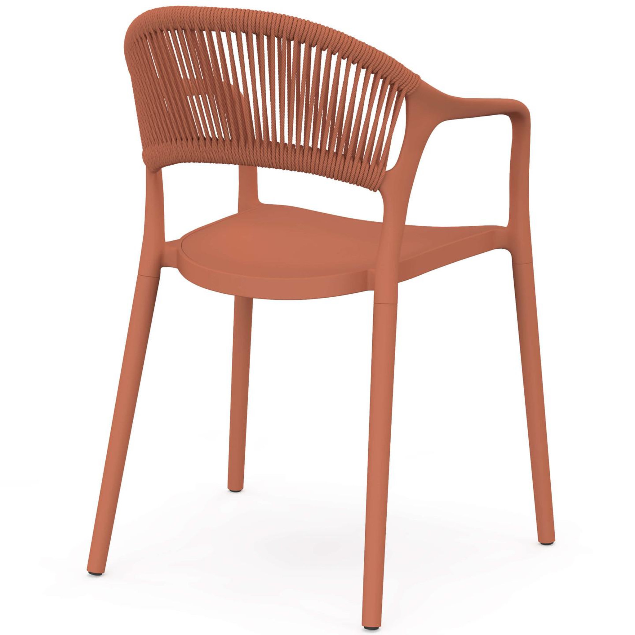 Voir la diapositive 5 : ID MARKET Lot de 4 chaises de jardin empilables odelia en polypropylène et cordage terracotta