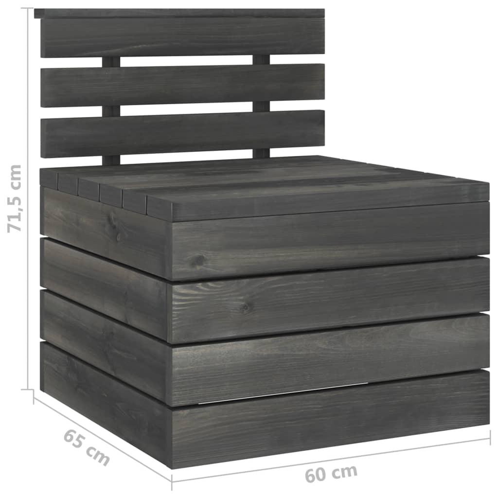 Voir la diapositive 6 : VIDAXL Salon palette de jardin 5 pcs Bois de pin massif Gris fonce