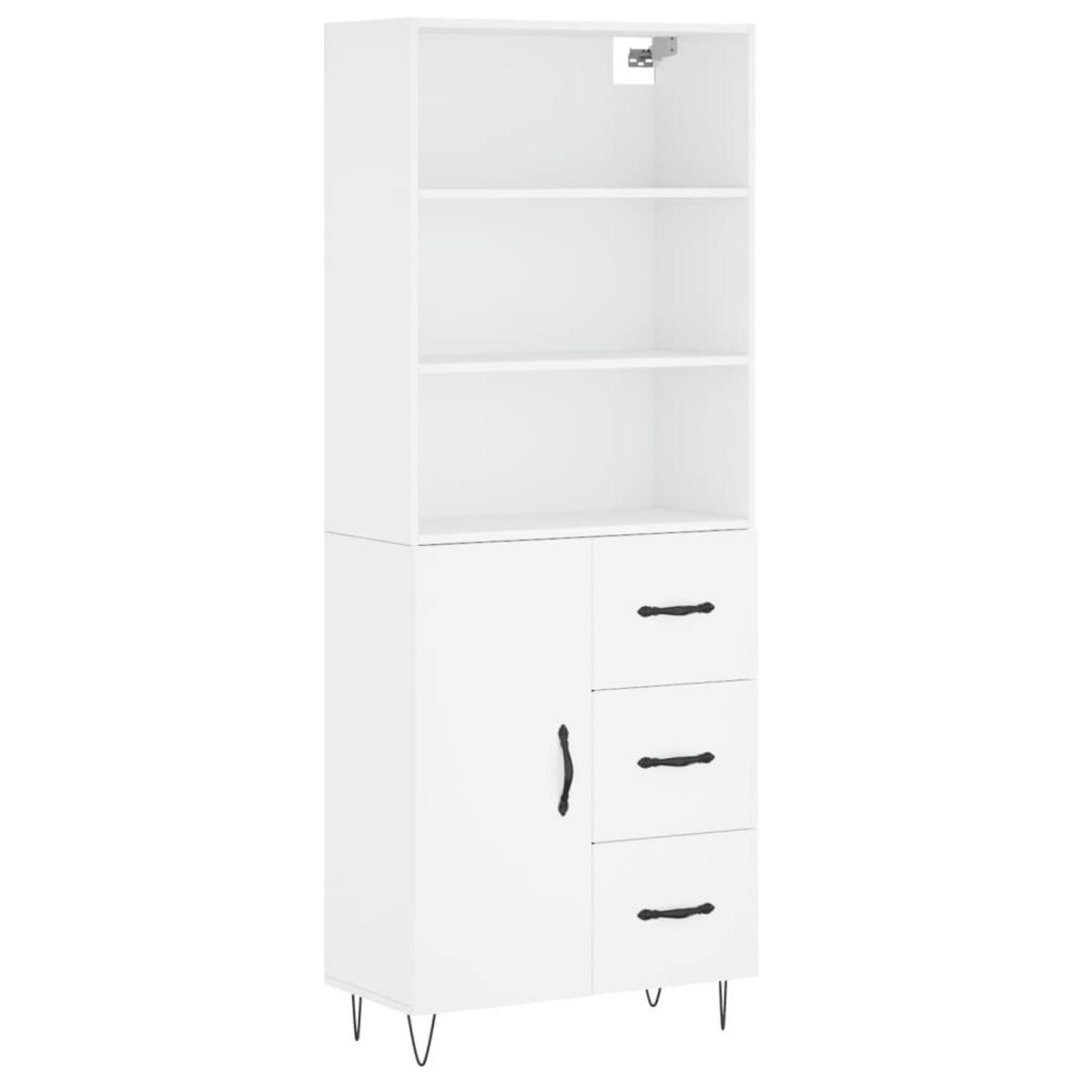 VIDAXL Buffet haut Blanc 69,5x34x180 cm Bois d'ingenierie