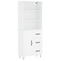 Voir la diapositive 2 : VIDAXL Buffet haut Blanc 69,5x34x180 cm Bois d'ingenierie
