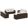Voir la diapositive 2 : VIDAXL Salon de jardin avec coussins 12 pcs marron resine tressee