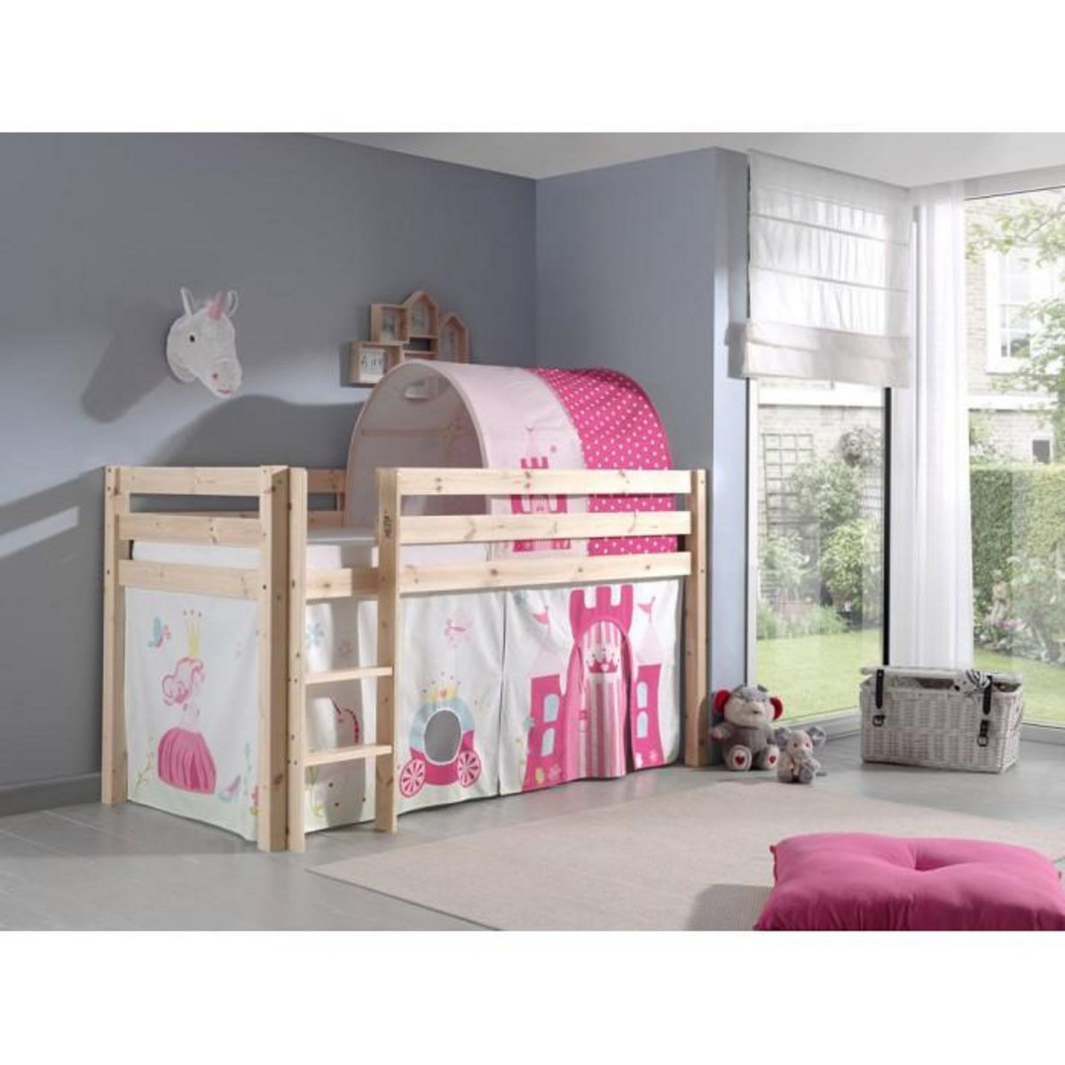 Paris Prix Pack - Lit Enfant, Tente & Tunnel  Pino Princesse  Naturel