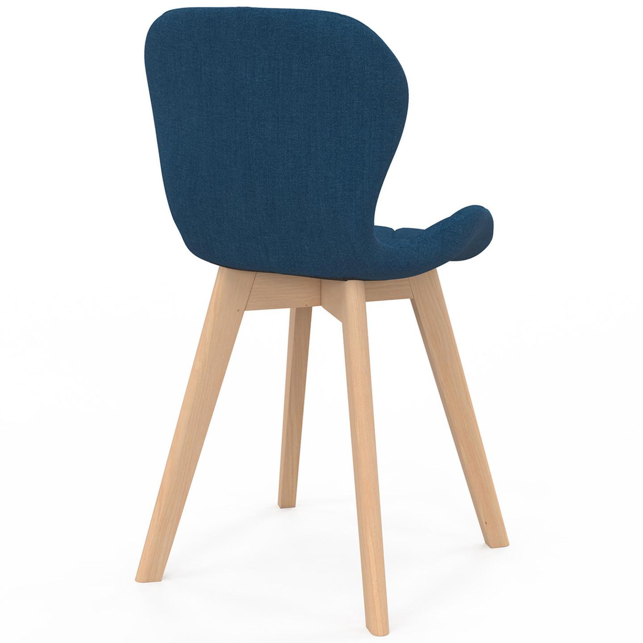 Voir la diapositive 4 : ID MARKET Lot de 6 chaises robine en tissu bleu canard pour salle à manger