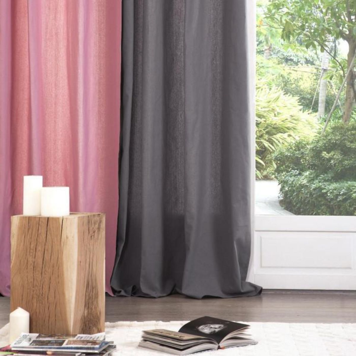 ATMOSPHERA Rideau à Oeillets  Panama II  140x260cm Gris