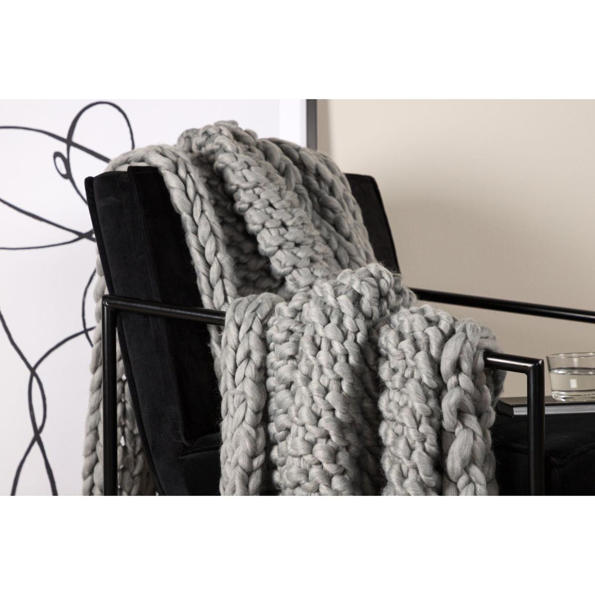 Voir la diapositive 6 : Paris Prix Plaid uni  kate  130x170cm gris clair