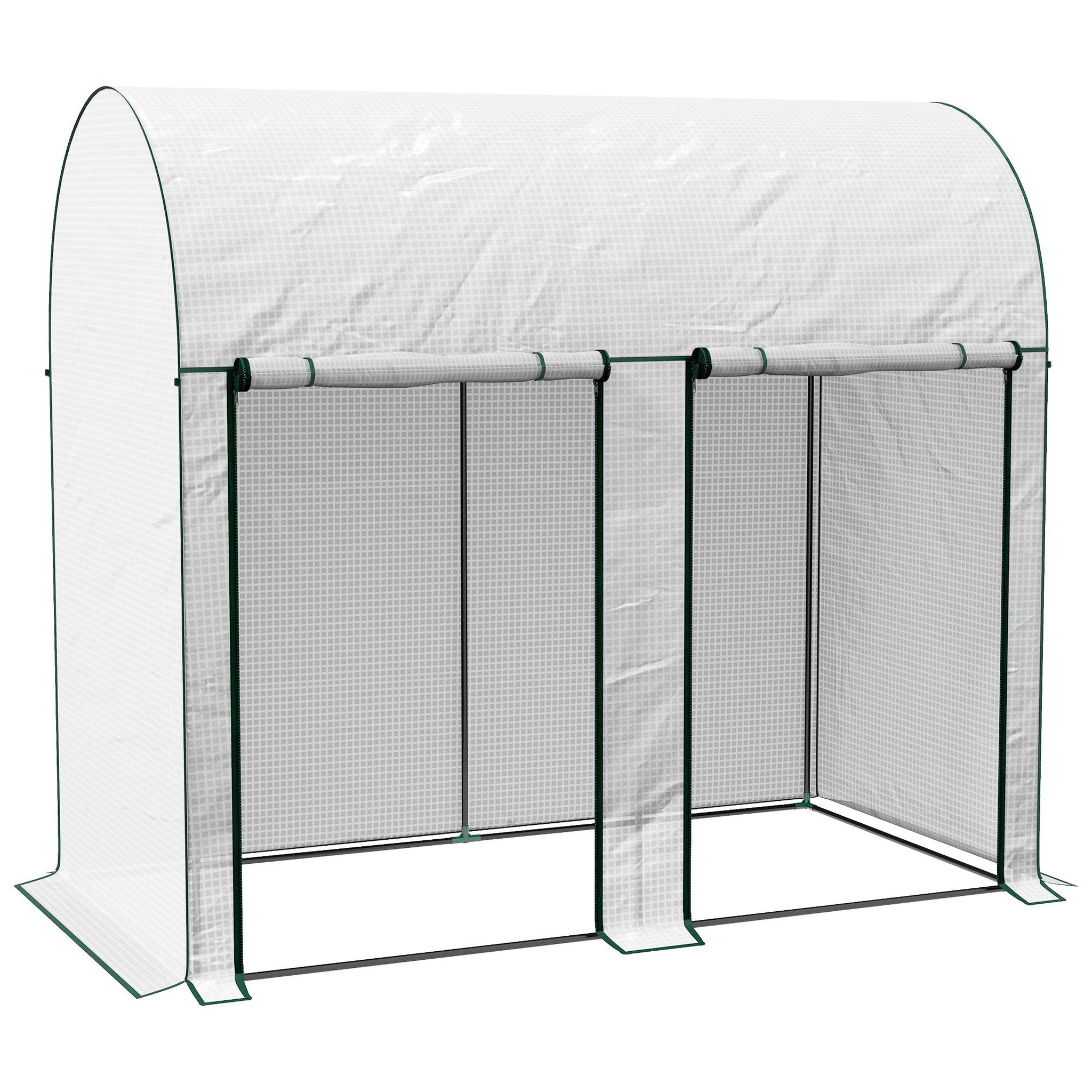 OUTSUNNY Serre de jardin 2 m² serre à tomates 2 portes acier pe blanc