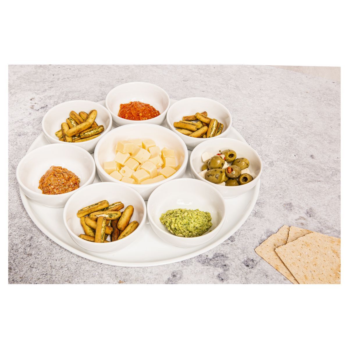 Set apéritif blanc 9 pièces