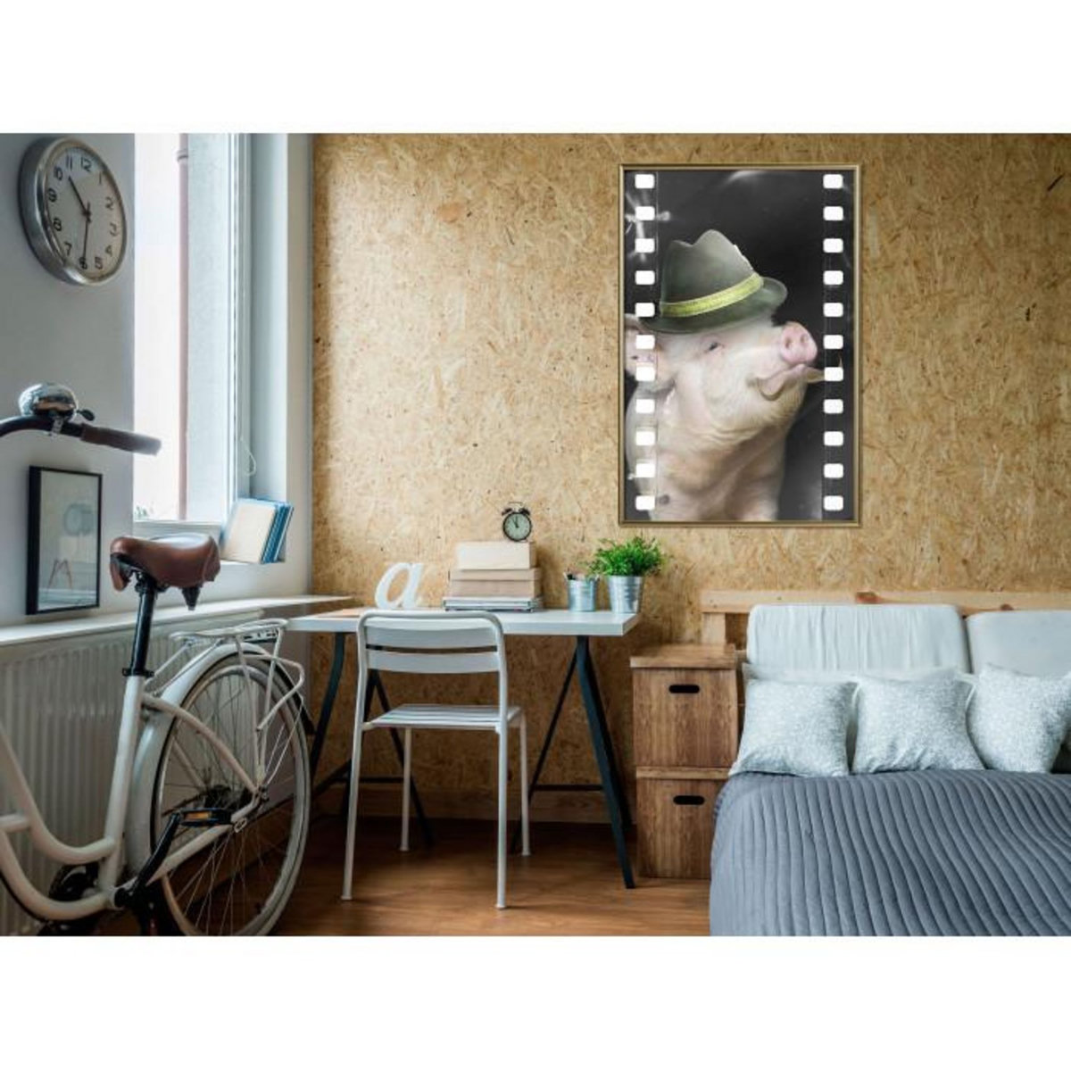 Paris Prix Affiche Murale Encadrée  Dressed Up Piggy