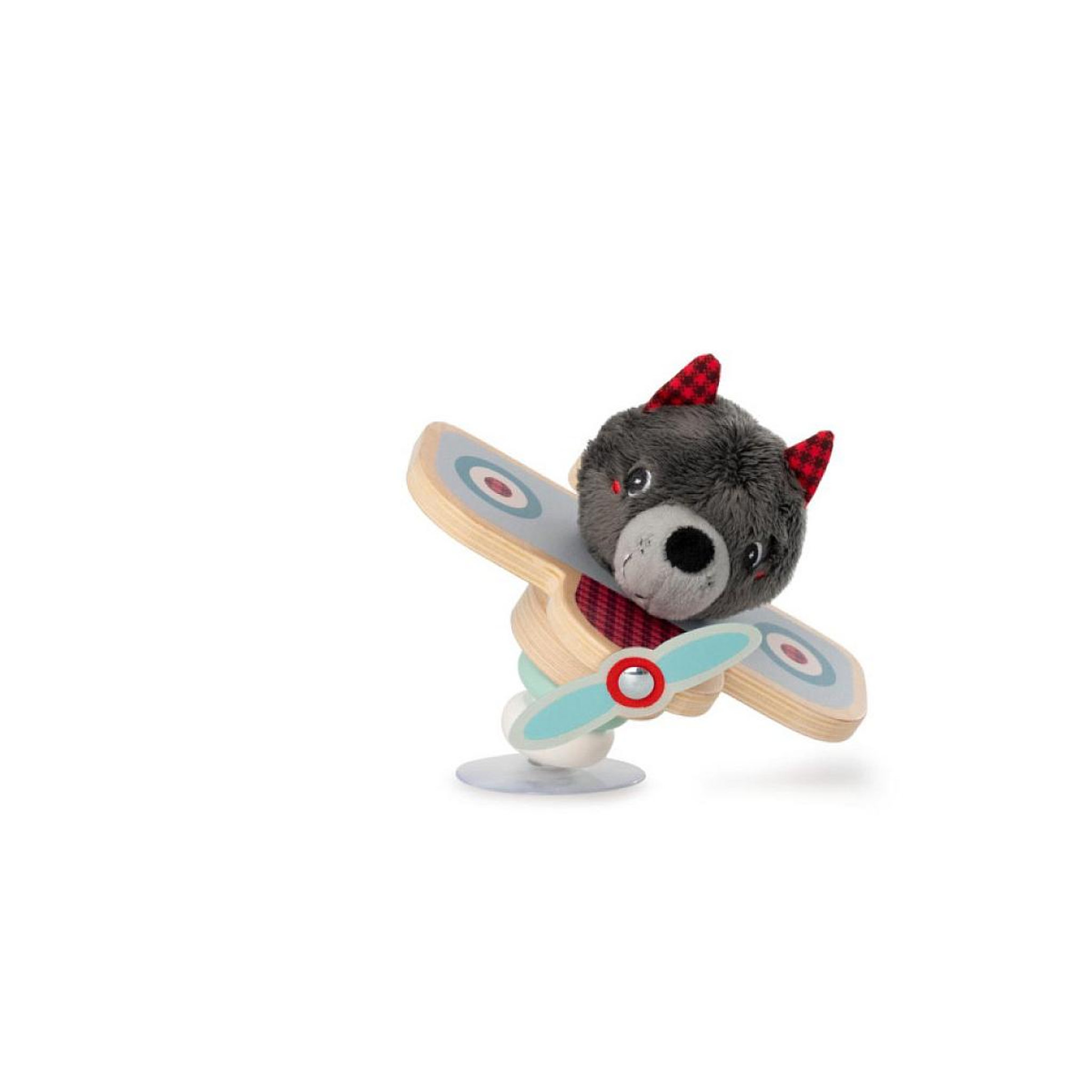 Voir la diapositive 2 : LILLIPUTIENS Louis le loup en avion swing à ventouse