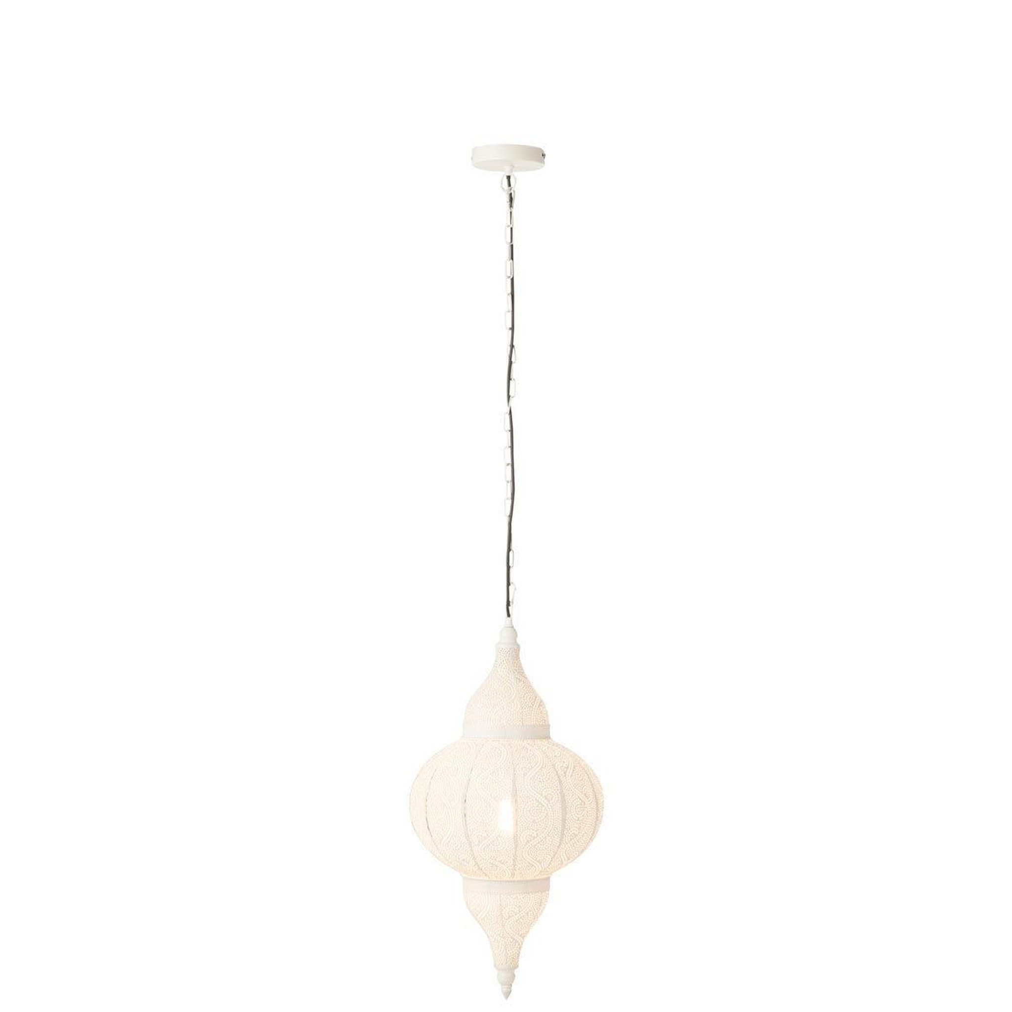 Voir la diapositive 2 : J-LINE Lampe suspension en métal  bore  65cm blanc