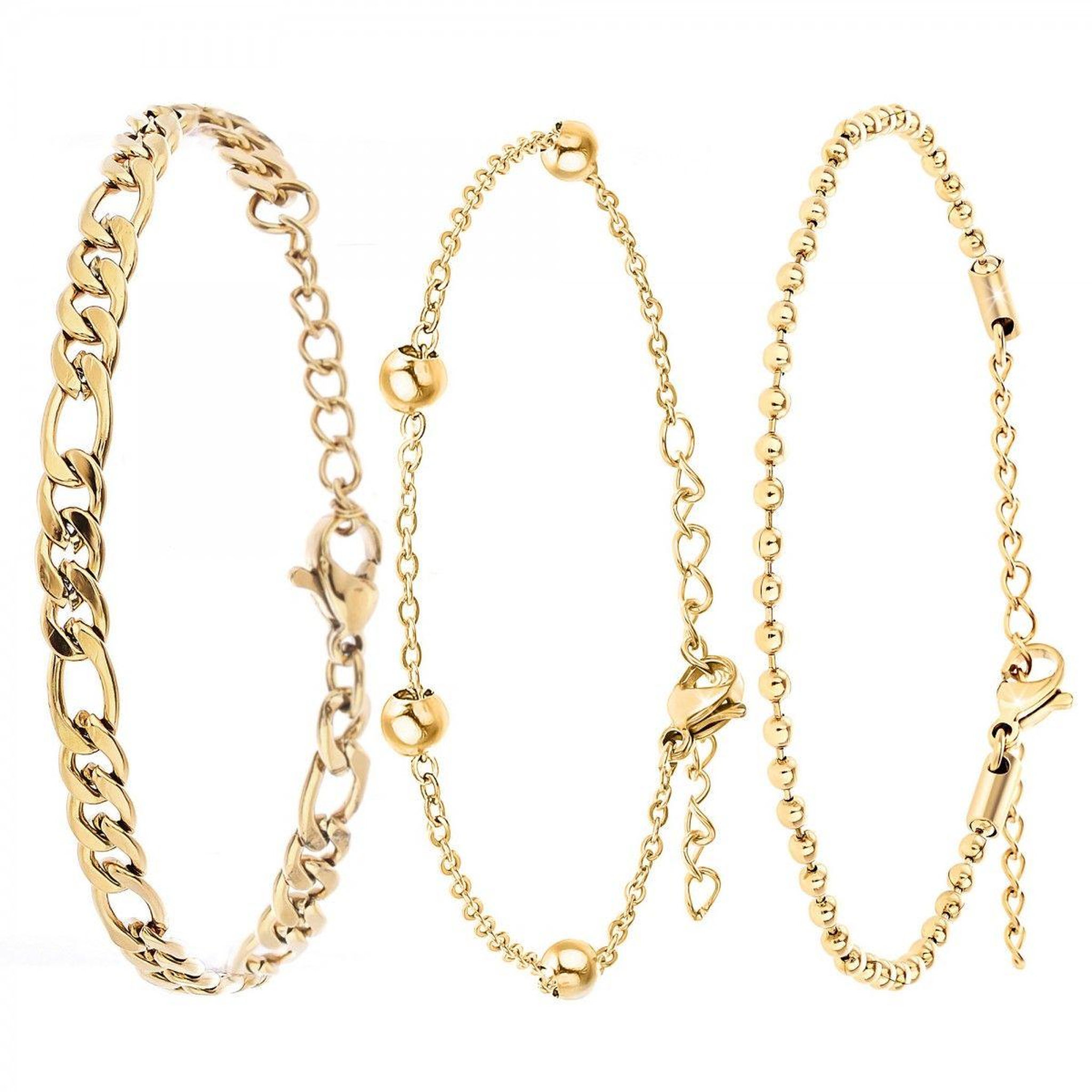 Voir la diapositive 1 : SC BOHEME Lot de 3 bracelets SC Bohème en Acier Finement doré