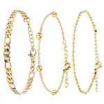 SC BOHEME Lot de 3 bracelets SC Bohème en Acier Finement doré