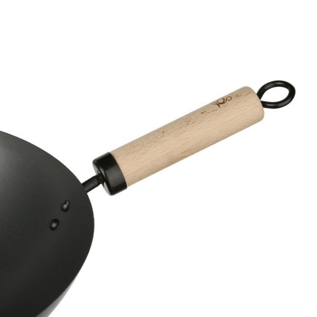 FIVE Wok en Acier & Manche en Bois  Tio  35cm Noir