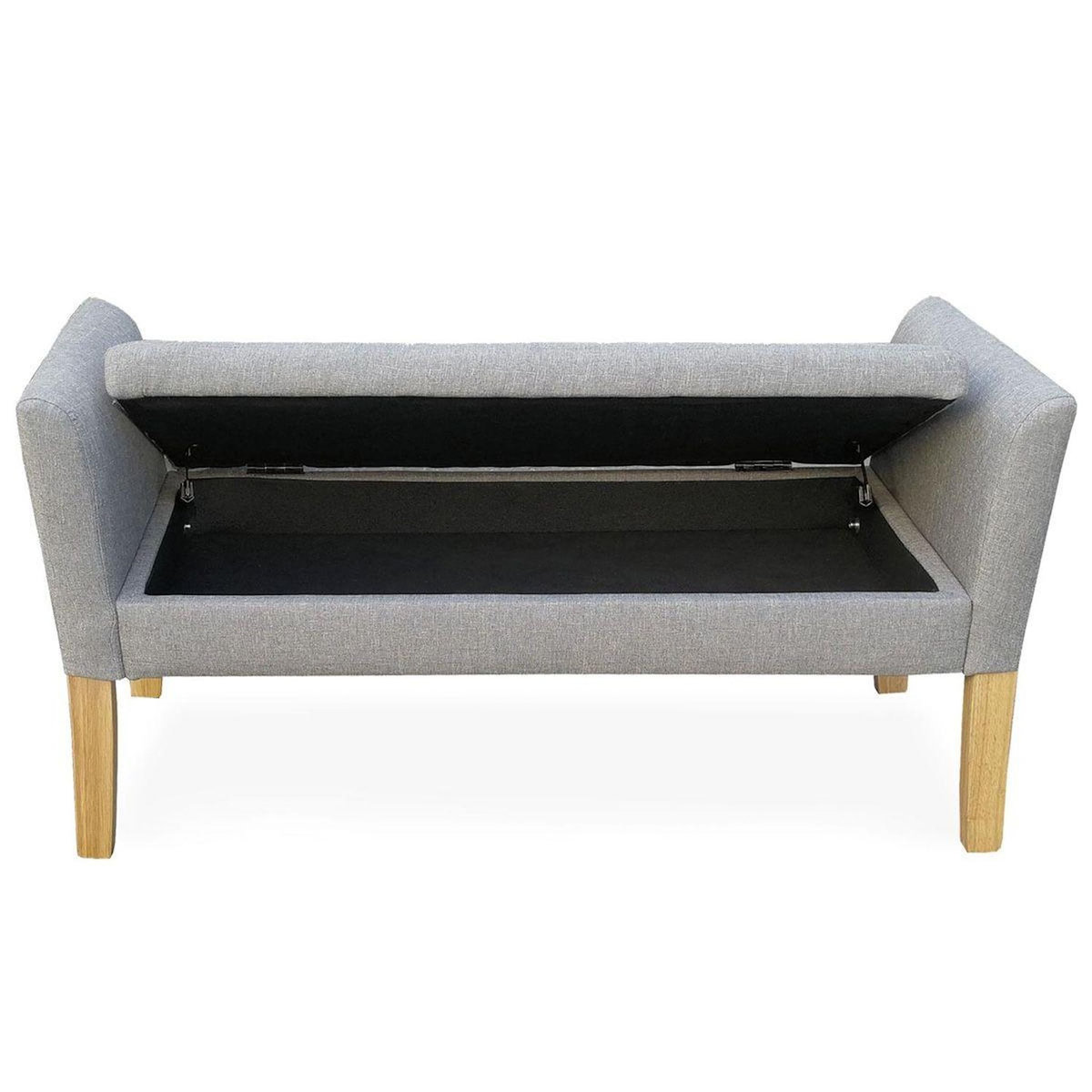 Paris Prix Banquette Coffre en Tissu  Auguste  114cm Gris