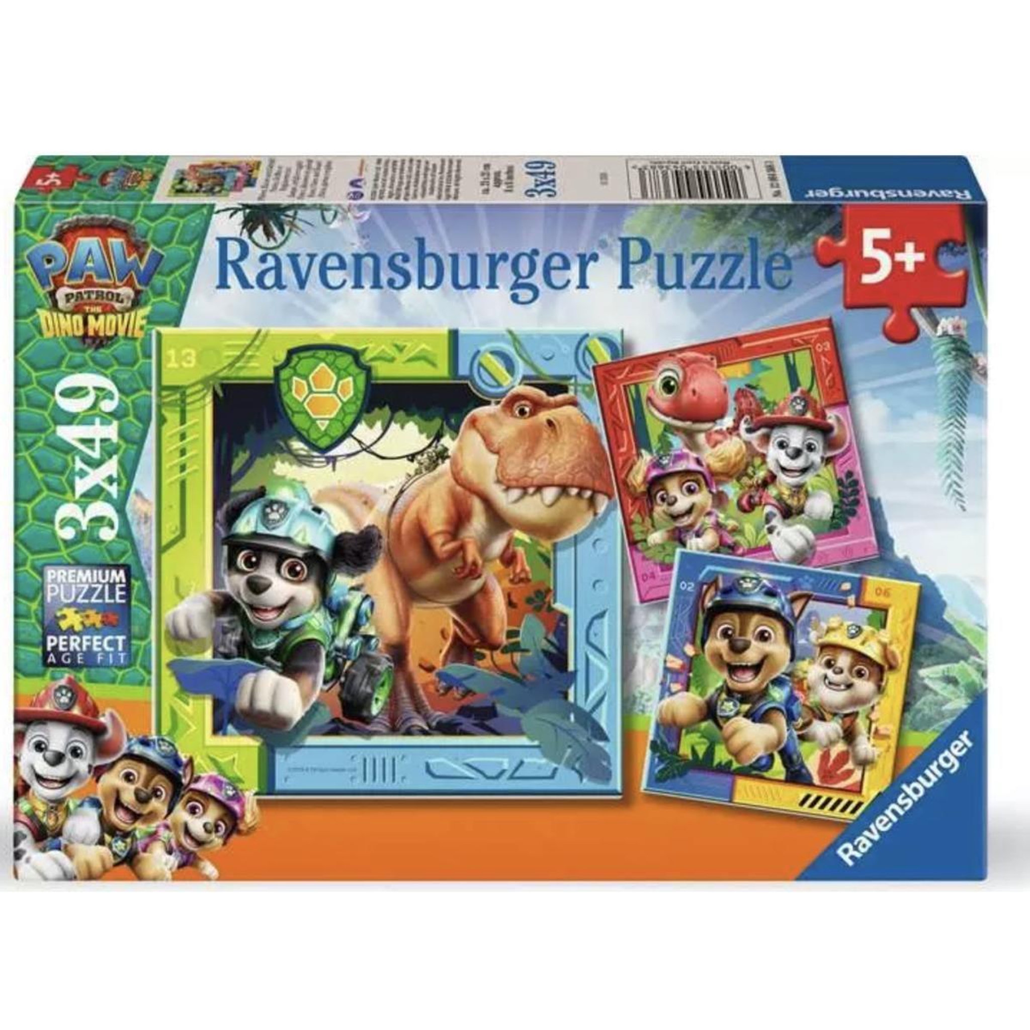 RAVENSBURGER Puzzles enfants 3x49 pieces - pattes griffes et rugissements