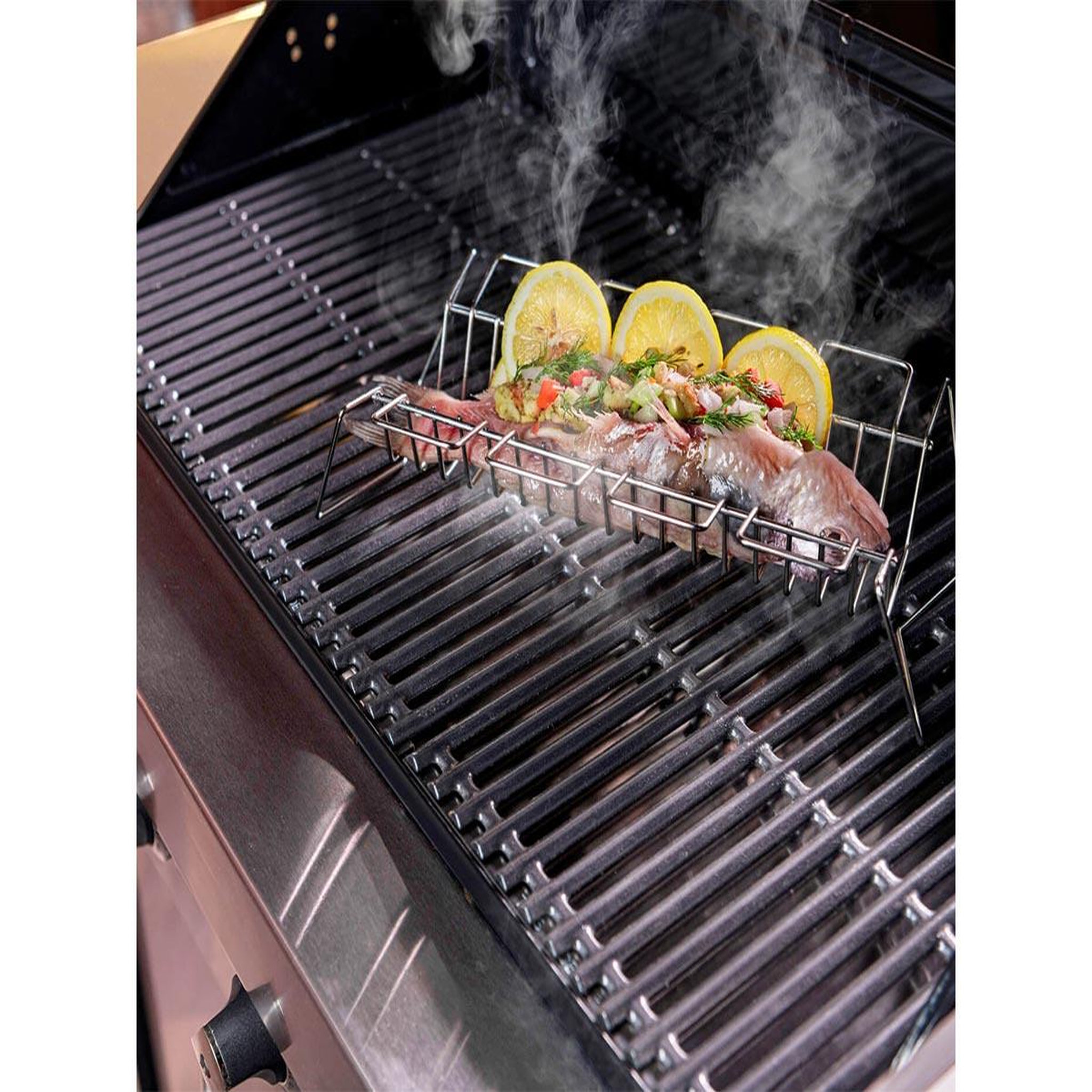 Voir la diapositive 4 : CHAR-BROIL Grille multi-étagère en inox grill+® - char-broil