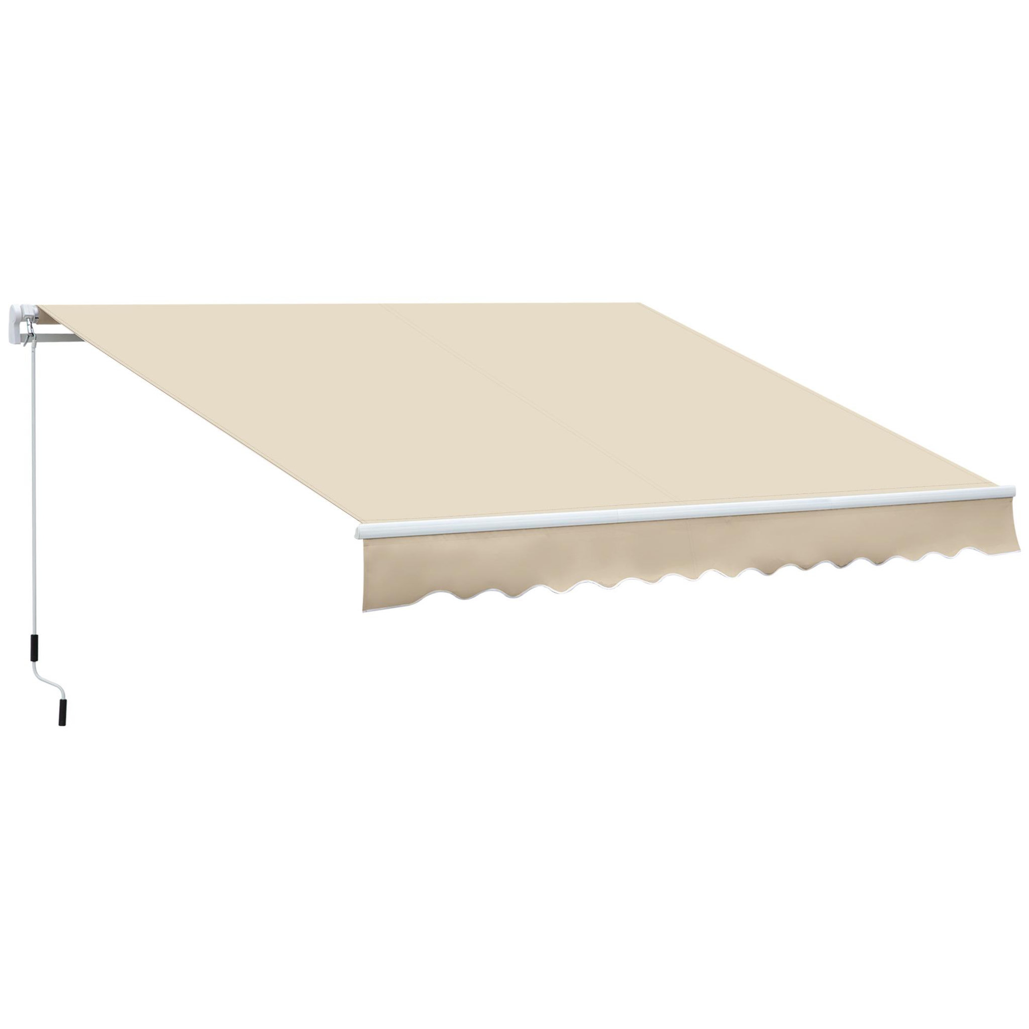 OUTSUNNY Store banne manuel rétractable aluminium polyester imperméabilisé 3,5L x 2,5l (avancée) m beige