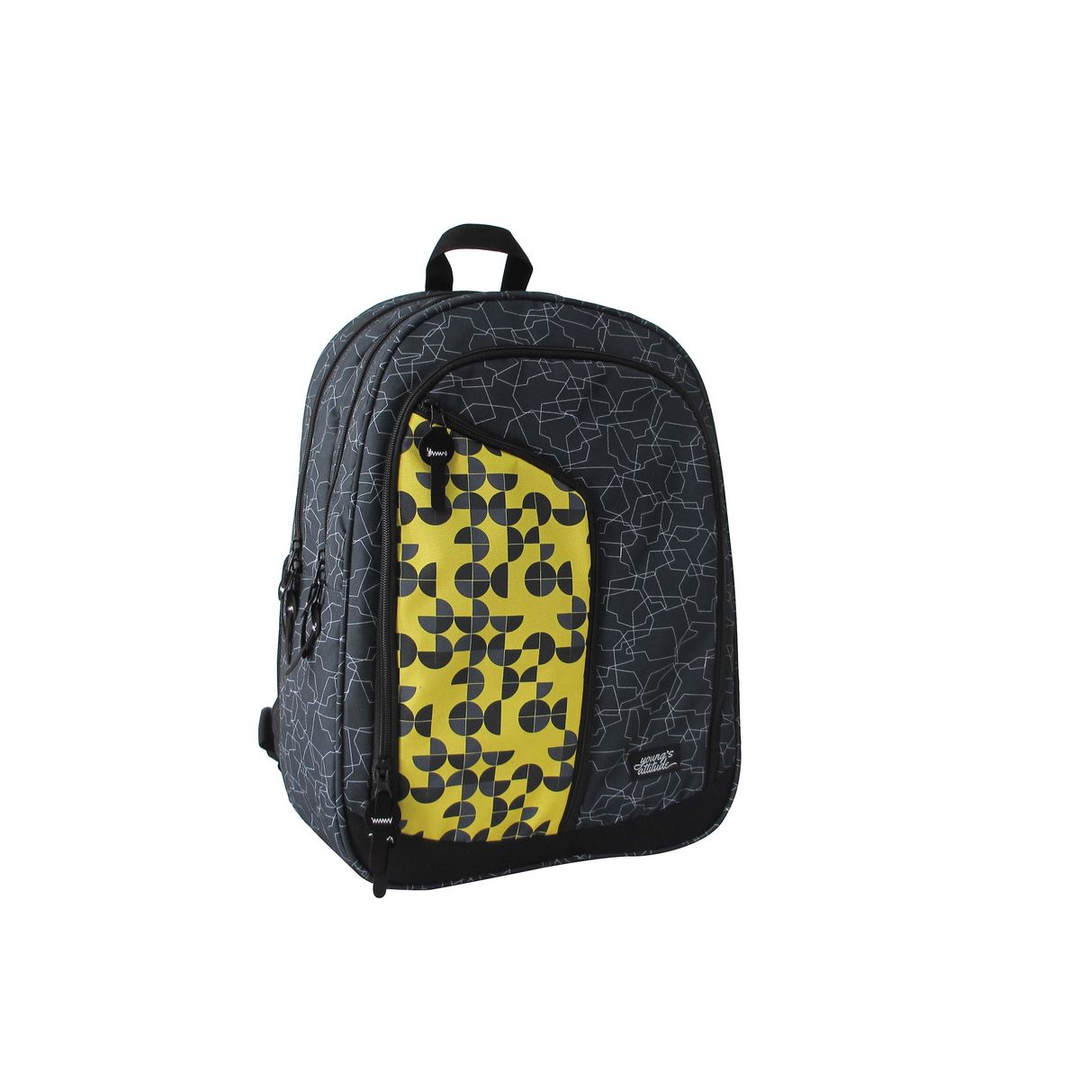 YOUNG ATTITUDE Sac à dos 2 compartiments jaune géométrique