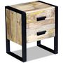 Voir la diapositive 5 : VIDAXL Table auxiliaire a 2 tiroirs bois manguier massif 43x33x51 cm