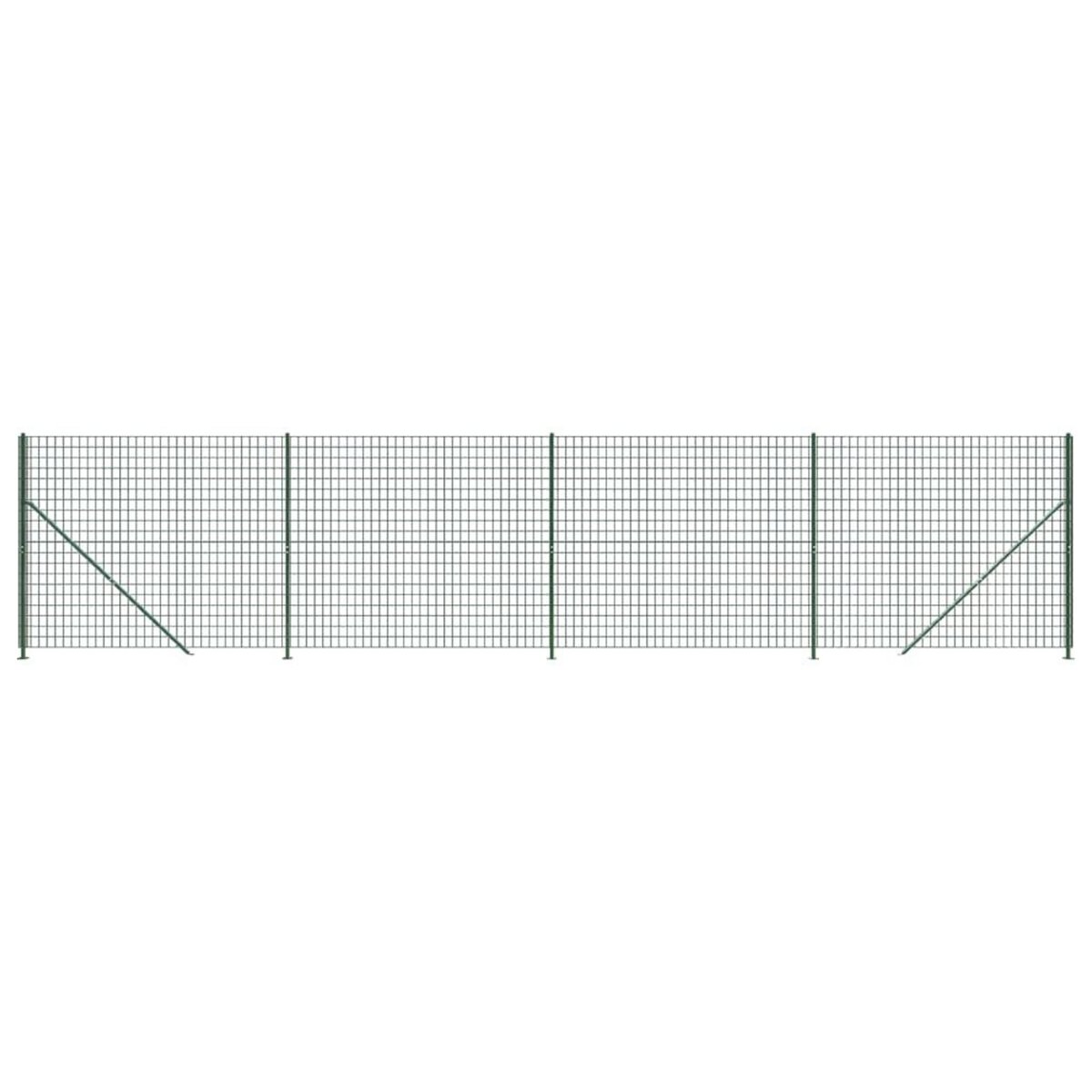 VIDAXL Cloture en treillis metallique avec bride vert 1,4x10 m