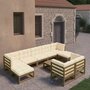 Voir la diapositive 1 : VIDAXL Salon de jardin 10 pcs avec coussins Marron miel Bois de pin