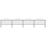 VIDAXL Cloture de jardin a dessus en lance Acier (1,25-1,5)x6,8 m Noir