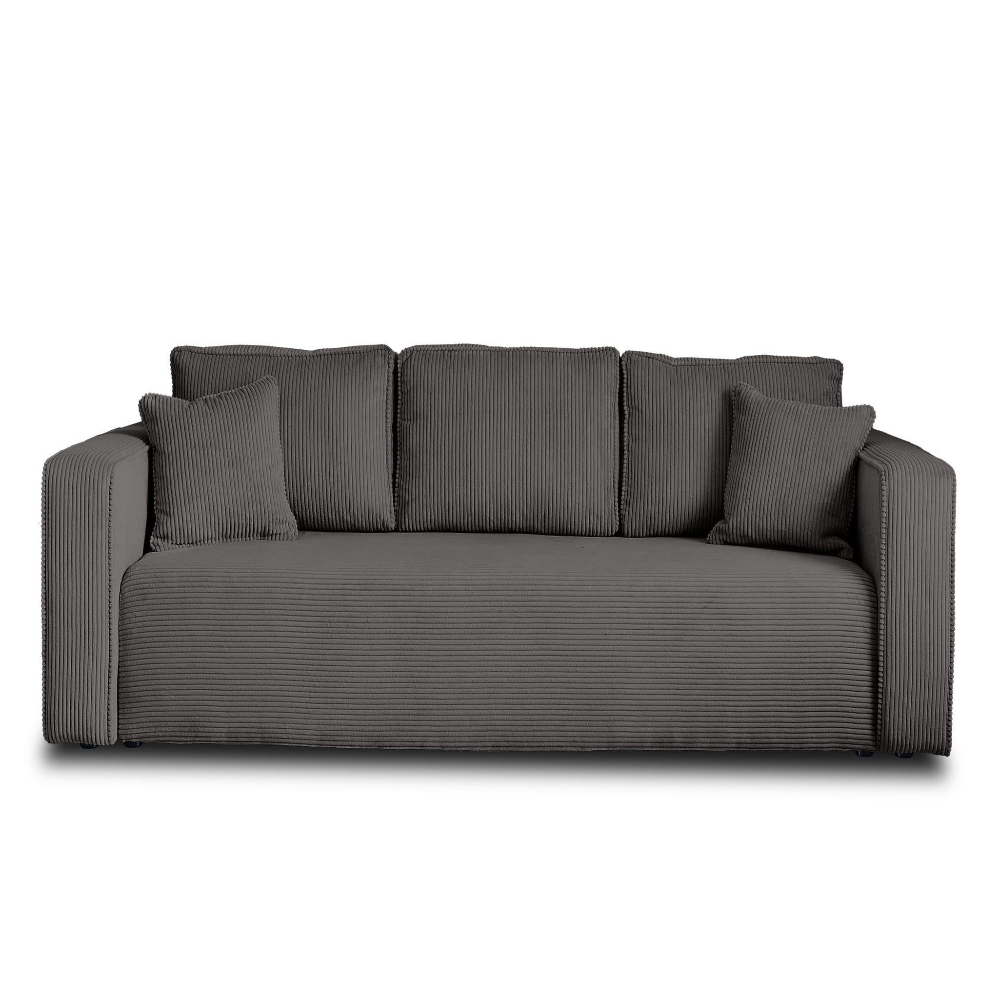 Voir la diapositive 6 : BEST MOBILIER Topaze - canapé 3 places - convertible avec coffre - en velours côtelé