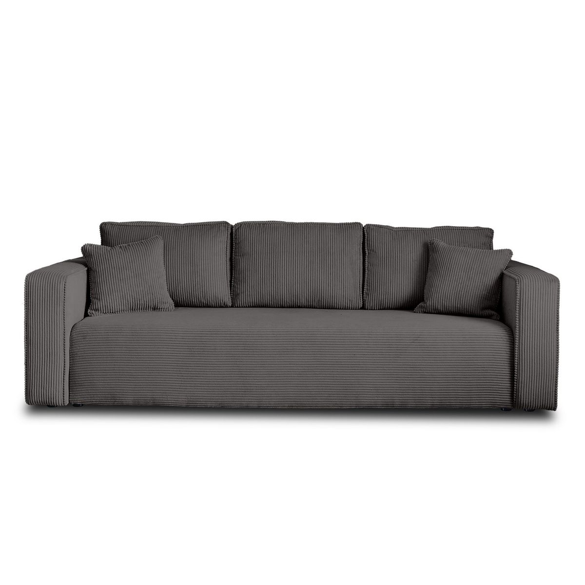 BEST MOBILIER Topaze - canapé 3 places - convertible avec coffre - en velours côtelé