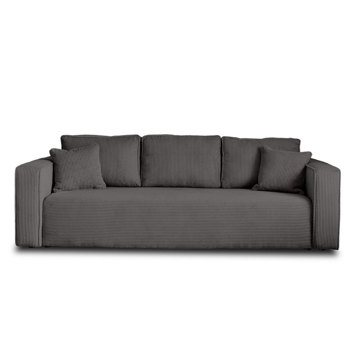 BEST MOBILIER Topaze - canapé 3 places - convertible avec coffre - en velours côtelé