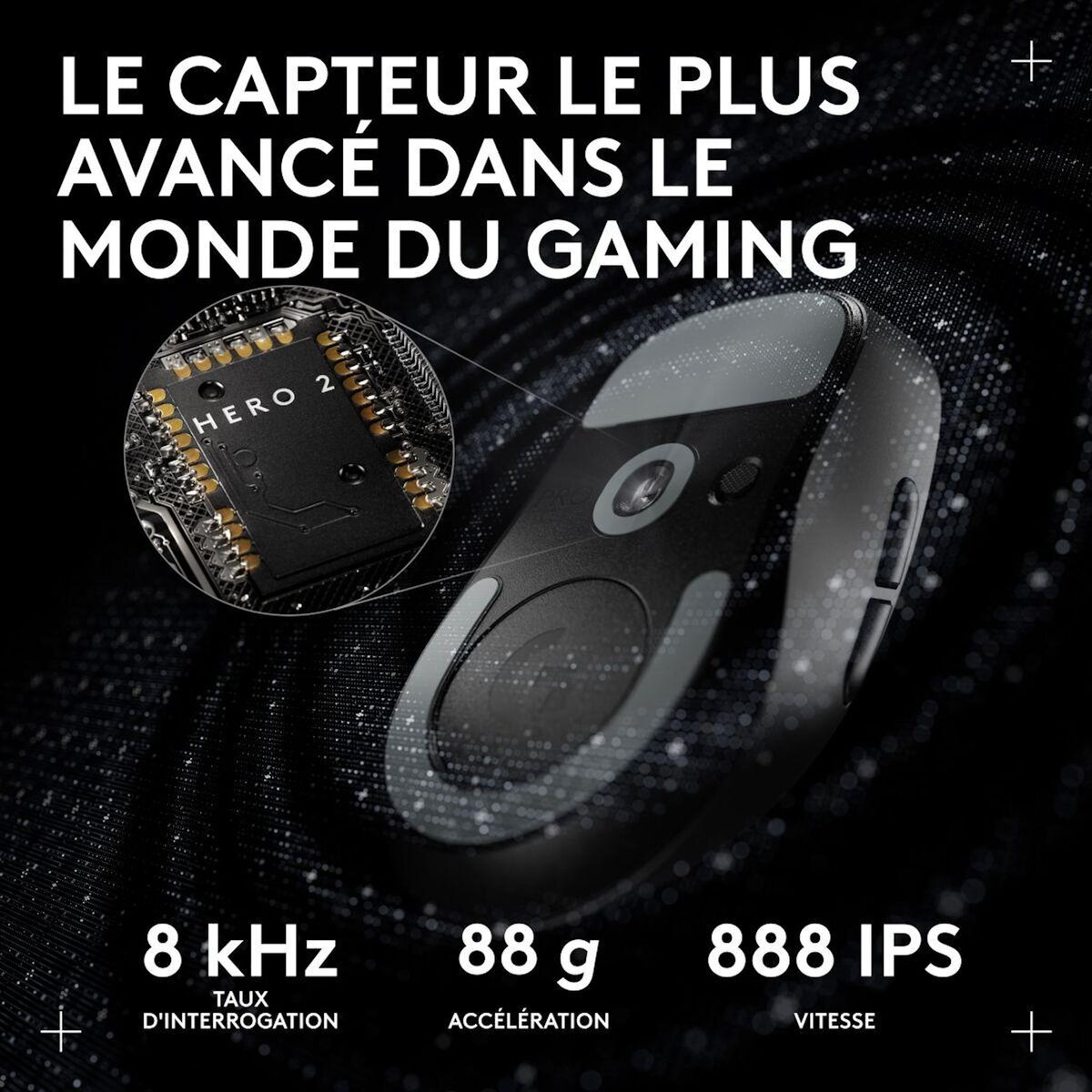 Logitech Souris Gamer Sans Fil Pro X superlight 2 compact Noir