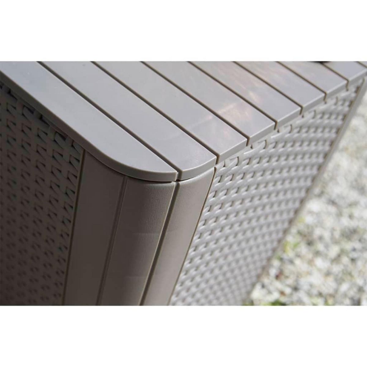 Keter Keter Table d'appoint de jardin Luzon Osier rond Cappuccino