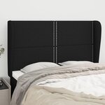 VIDAXL Tete de lit avec oreilles Noir 147x23x118/128 cm Tissu