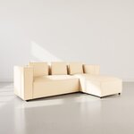 LISA DESIGN Stella - canapé d'angle droit 4 places en simili. Coloris disponibles : Beige, Marron, Noir