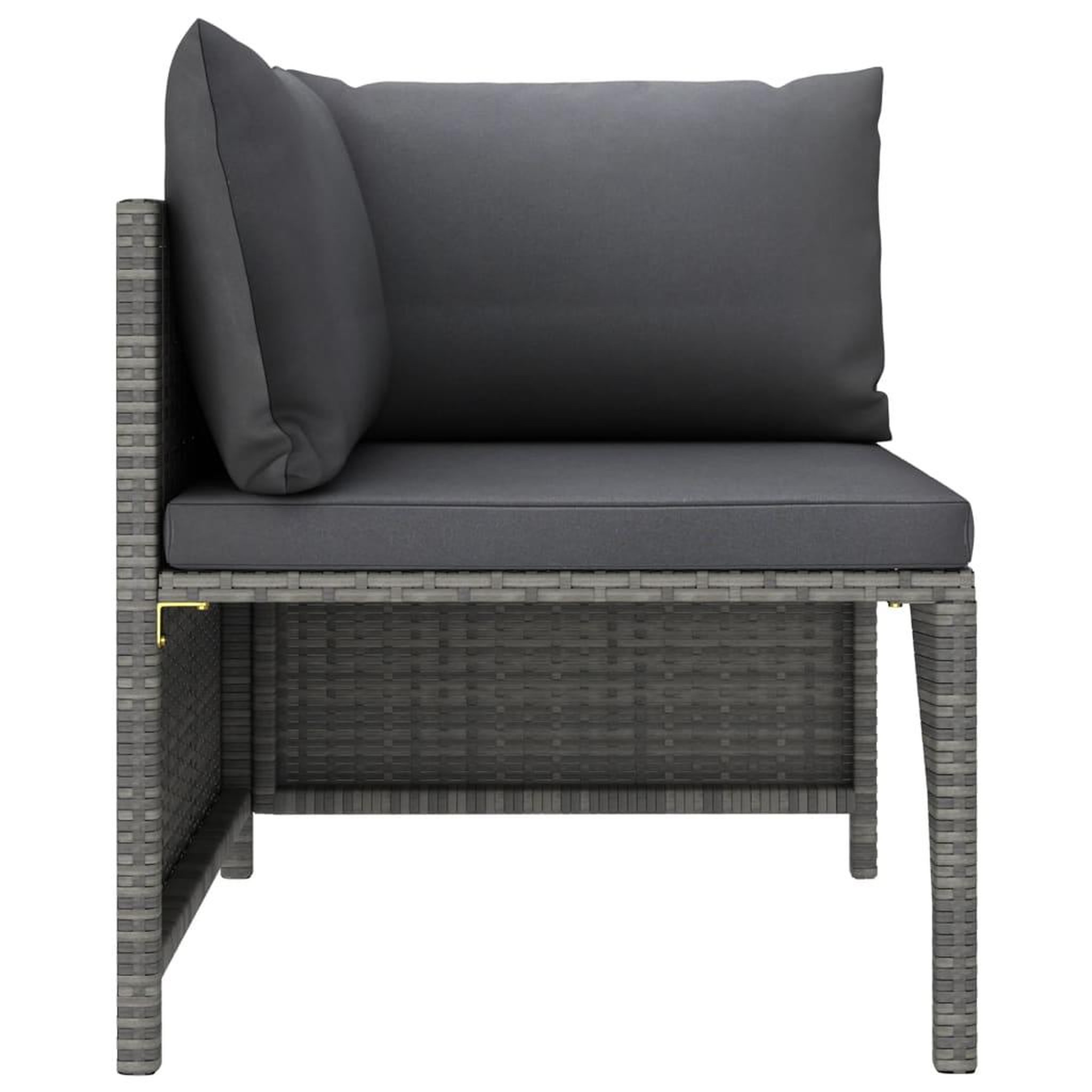 Voir la diapositive 4 : VIDAXL Salon de jardin 7 pcs avec coussins resine tressee gris