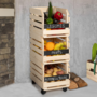 Voir la diapositive 2 : ID MARKET Lot de 3 clayettes en bois empilables pour fruits et légumes