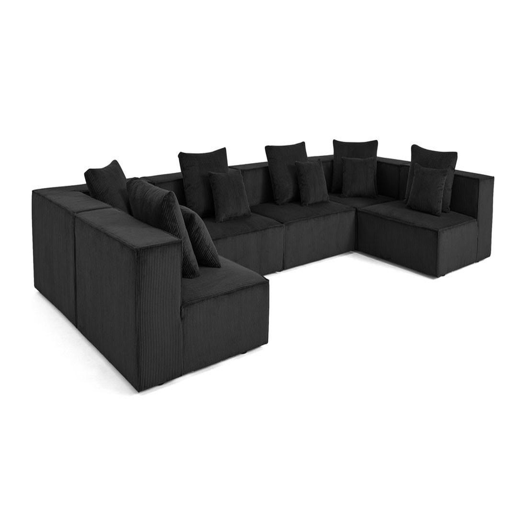 Voir la diapositive 5 : BEST MOBILIER Colombine - canapé modulable panoramique - 7 places - en velours côtelé