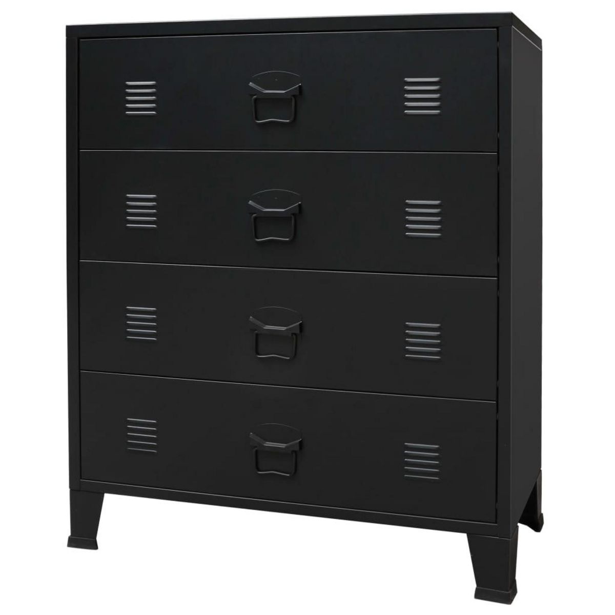 VIDAXL Commode a tiroirs Metal Style Industriel 78x40x93 cm Noir