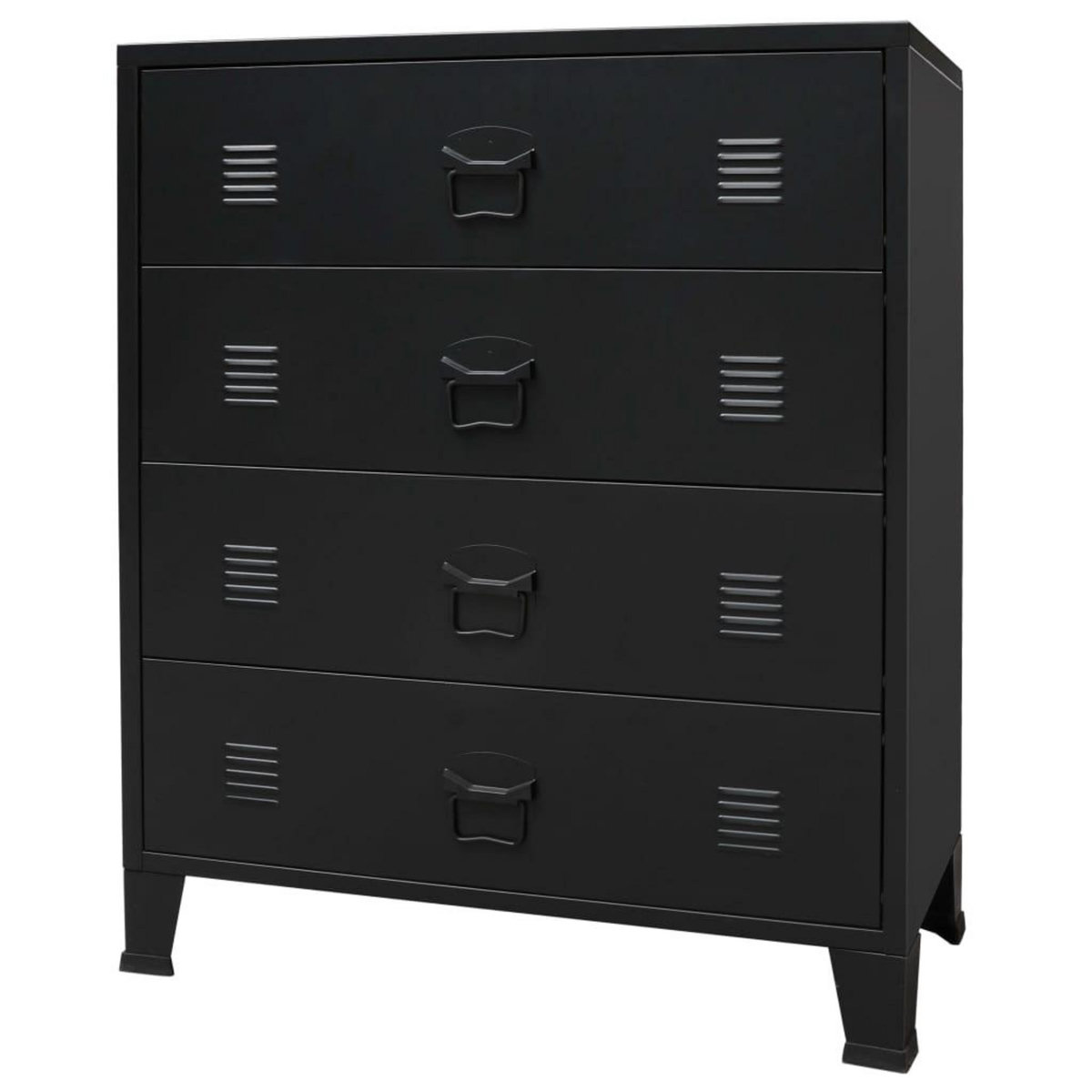VIDAXL Commode a tiroirs Metal Style Industriel 78x40x93 cm Noir