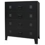 Voir la diapositive 2 : VIDAXL Commode a tiroirs Metal Style Industriel 78x40x93 cm Noir