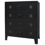 Voir la diapositive 2 : VIDAXL Commode a tiroirs Metal Style Industriel 78x40x93 cm Noir