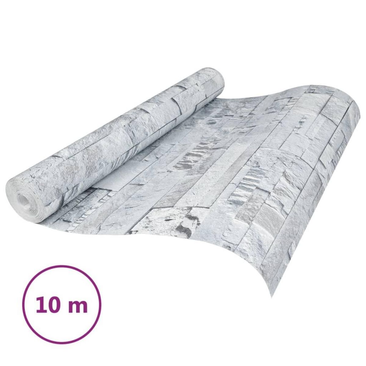 VIDAXL Papier peint 3D aspect de pierre gris clair 10x0,53 m non tisse