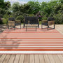 Voir la diapositive 2 : ID MARKET Tapis extérieur RAYURES terracotta 270 x 370 CM