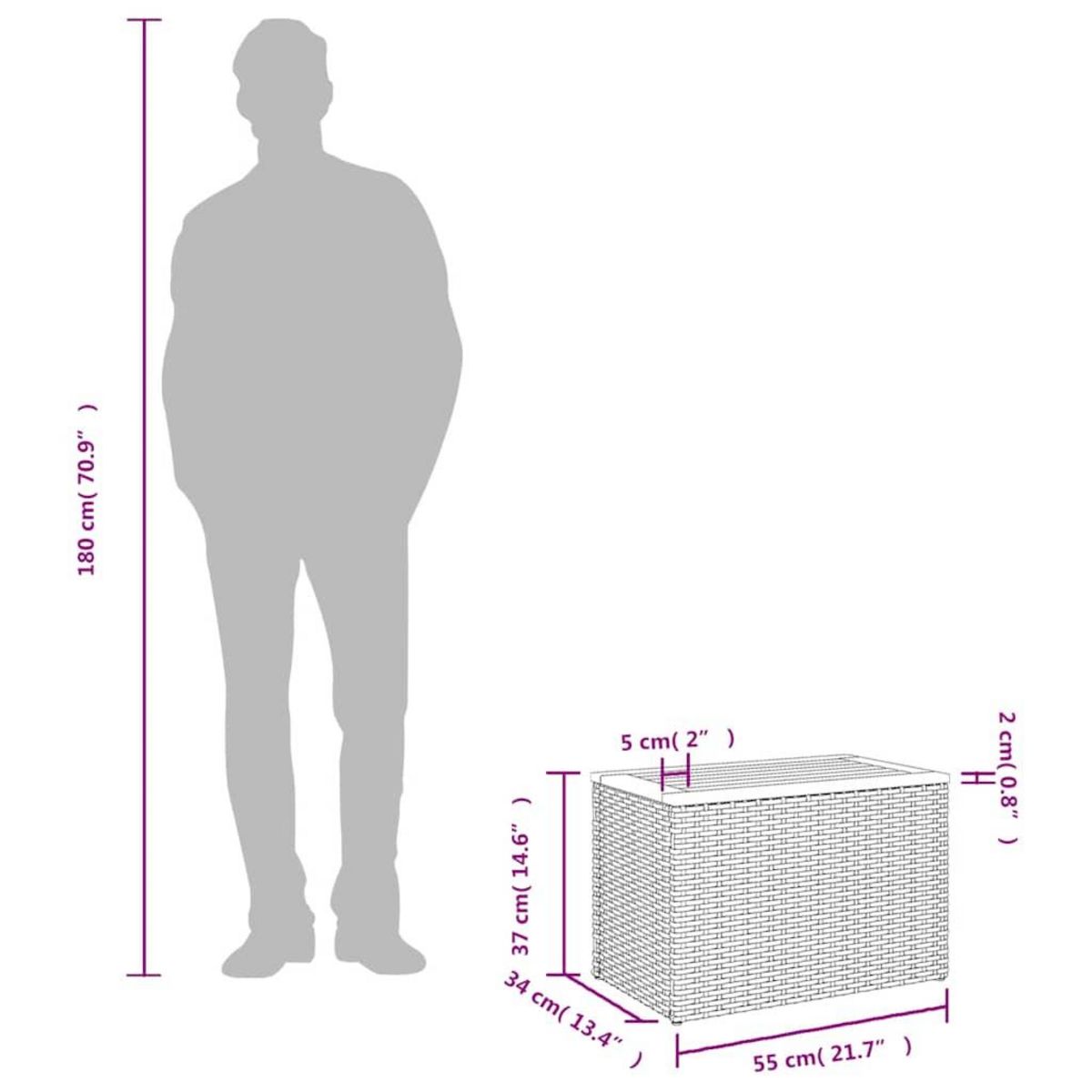 VIDAXL Tables d'appoint de jardin 2 pcs gris rotin bois massif