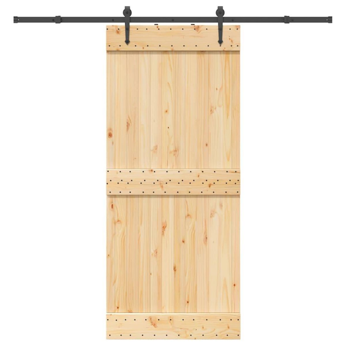 VIDAXL Porte coulissante et kit de quincaillerie 90x210 cm pin massif