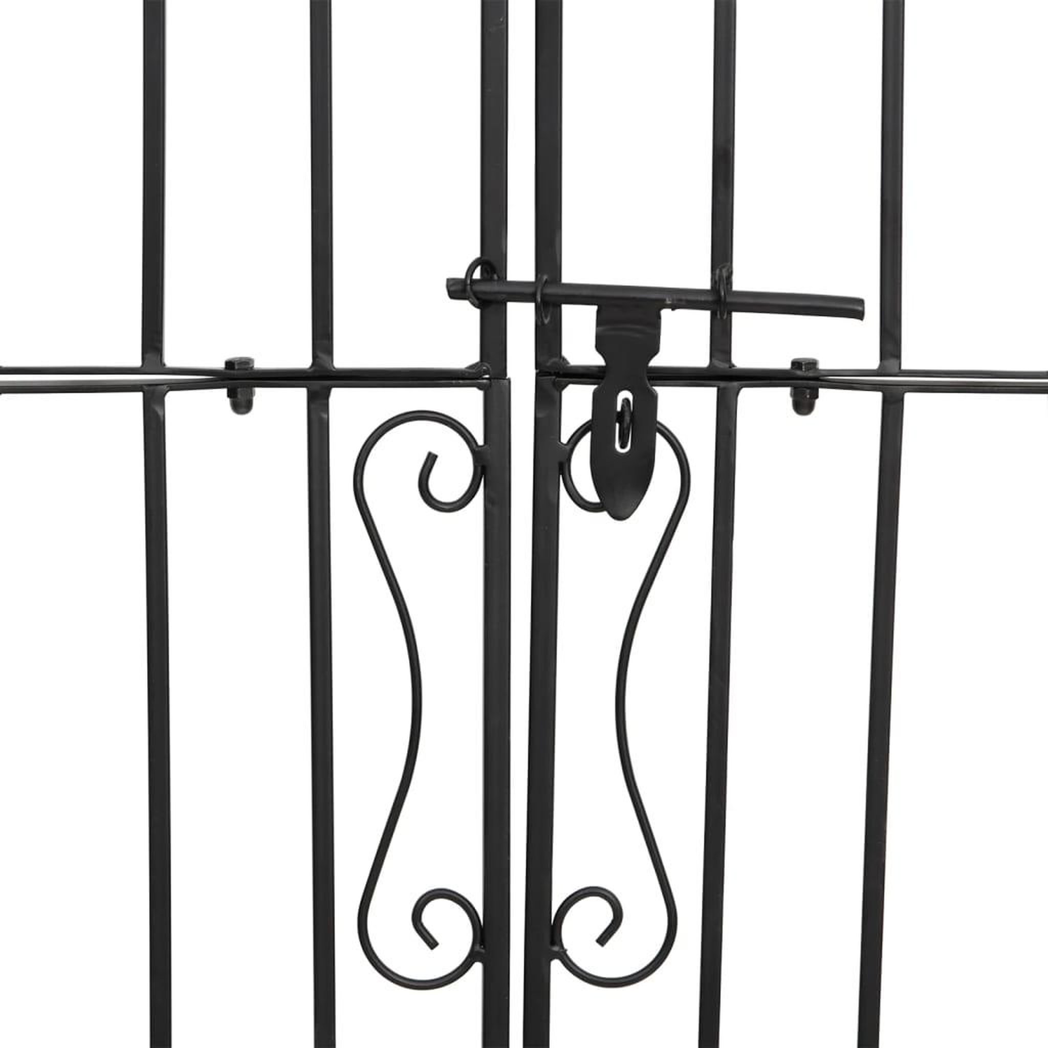 Voir la diapositive 5 : VIDAXL Portail de jardin noir 121x8x200 cm fer forge