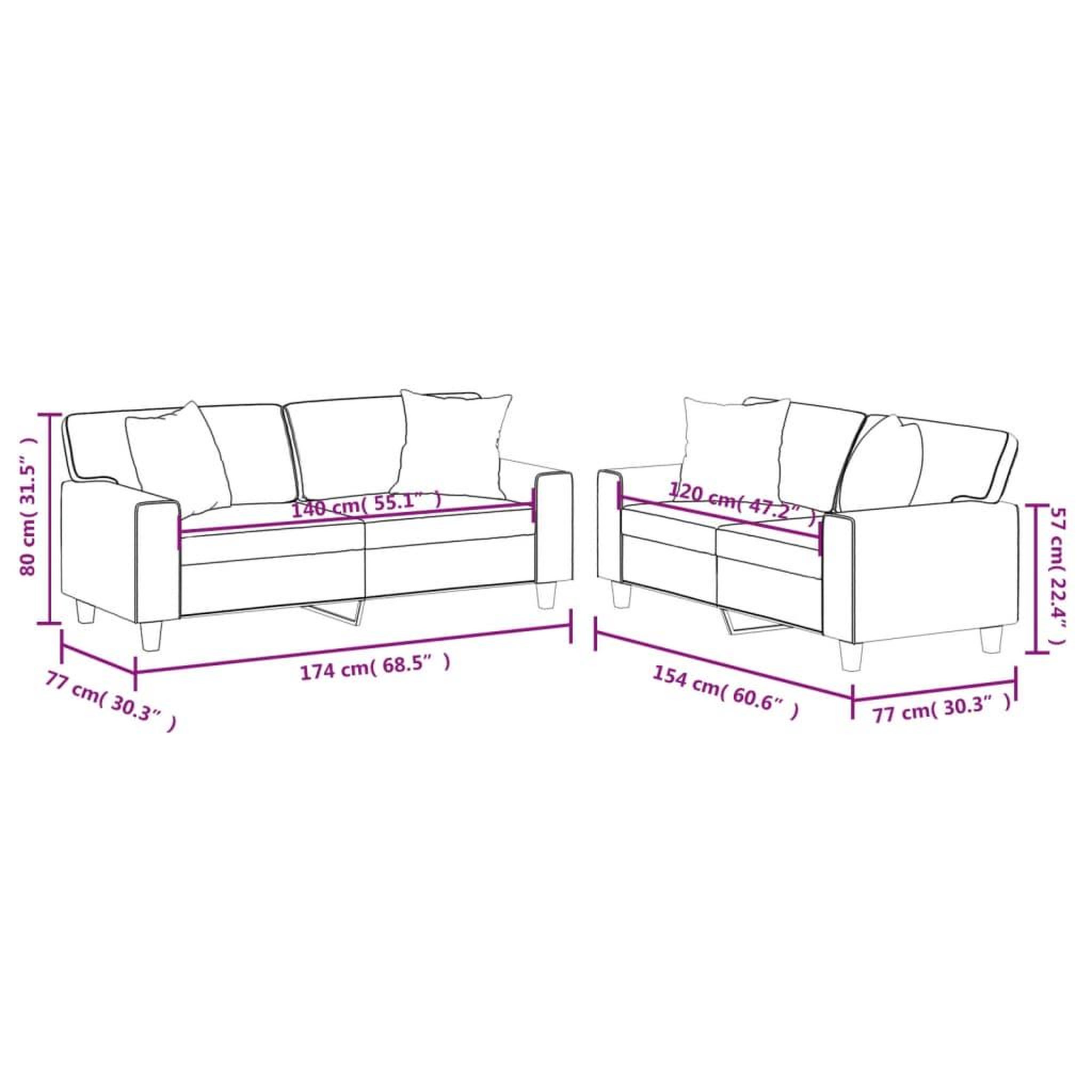 Voir la diapositive 6 : VIDAXL Ensemble de canapes 2 pcs avec coussins gris similicuir