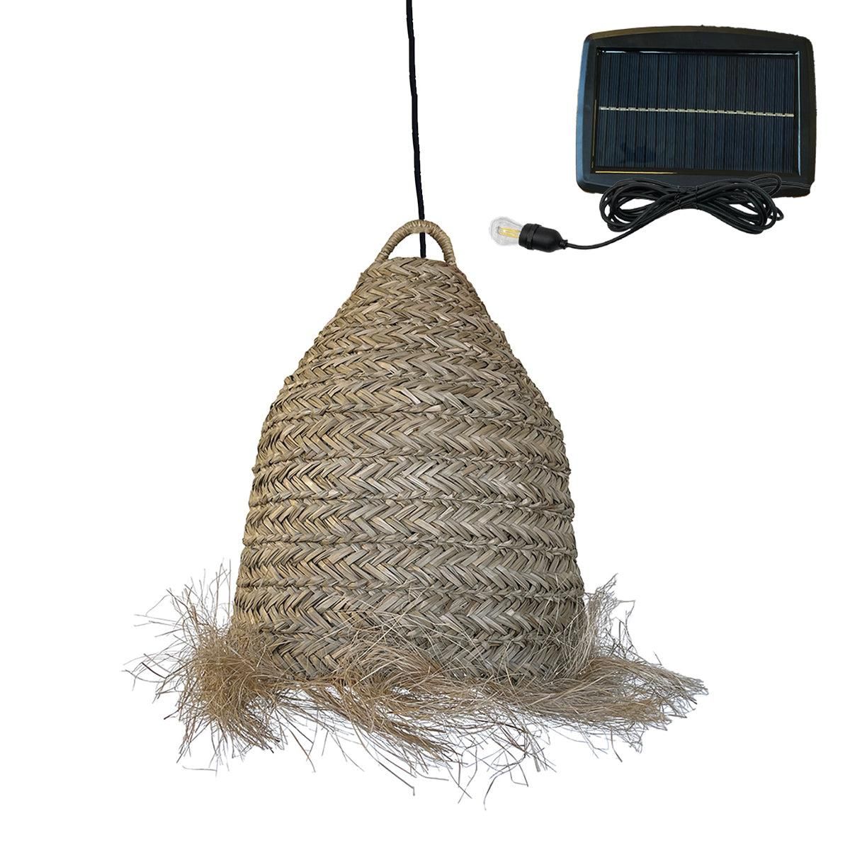 Lumisky Suspension solaire bohème ANAFI Beige Jonc de mer H47cm