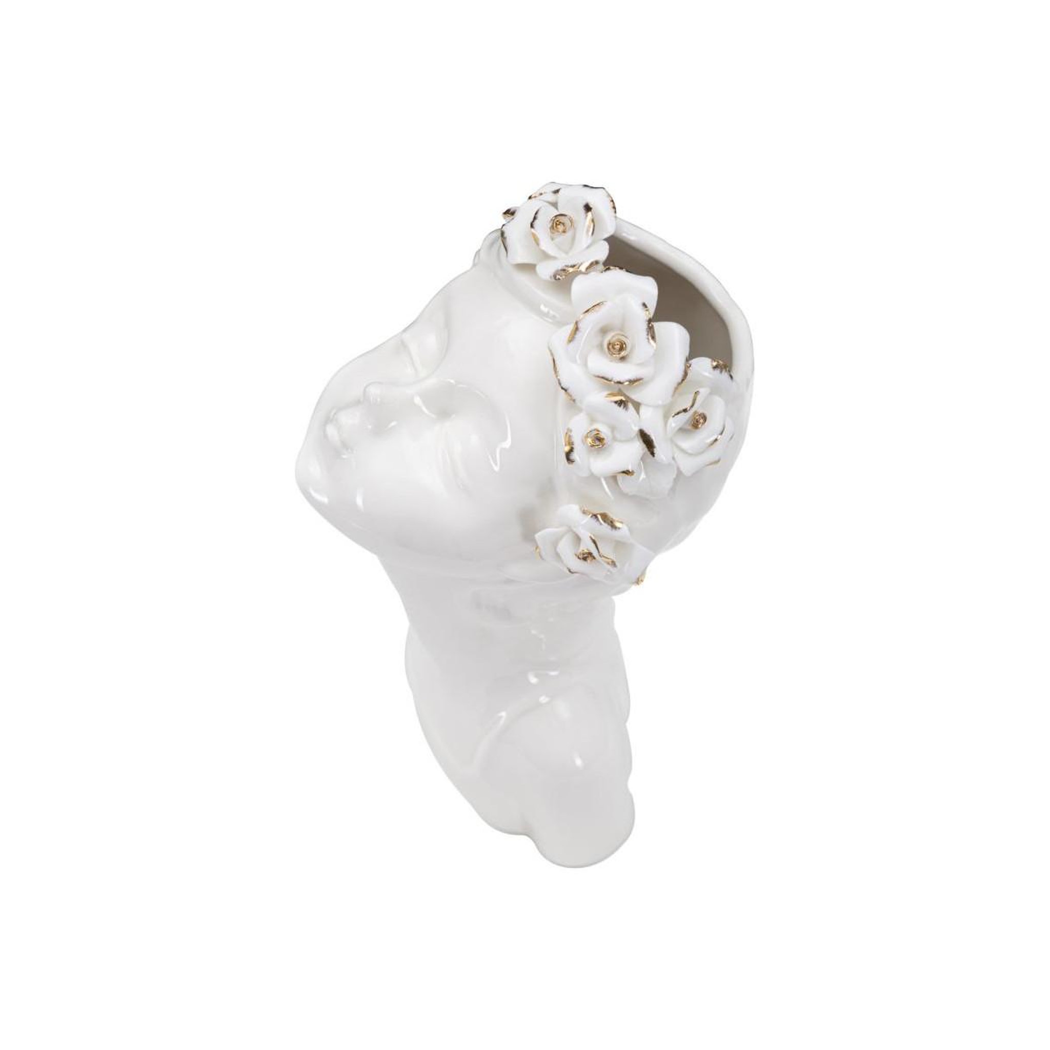 Voir la diapositive 4 : Paris Prix Vase déco en porcelaine  young lady roses  26cm blanc