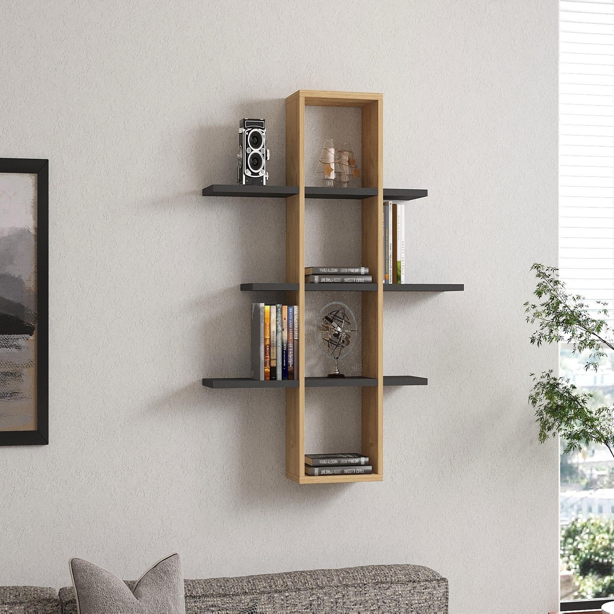 Voir la diapositive 2 : Habitat et Jardin Étagère murale en bois  ardo  - 96 x 19 x 101 cm - saphir, anthracite